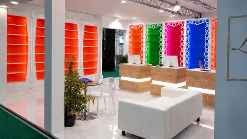Dettaglio dell’allestimento espositivo INN PROGRESS a PharmExpo