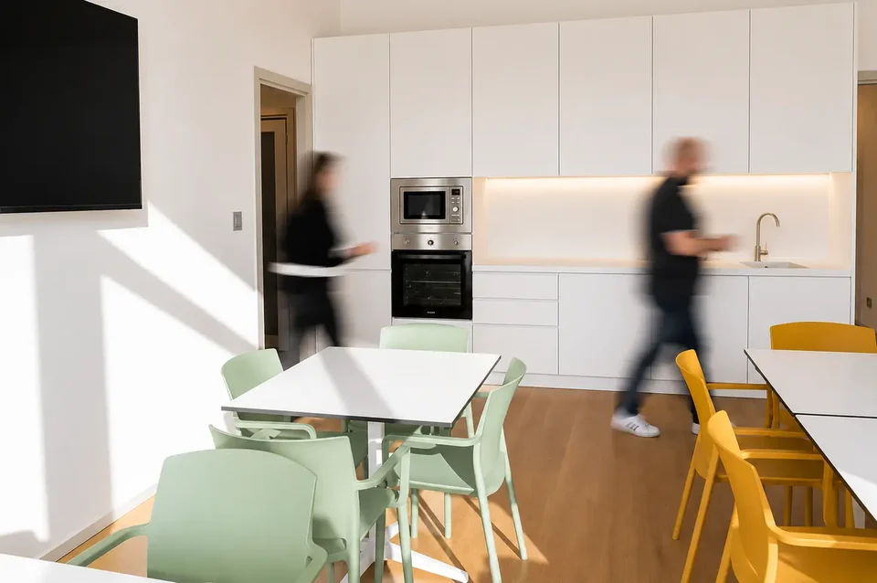 Break area at the new Consalvo Servizi headquarters in Rome