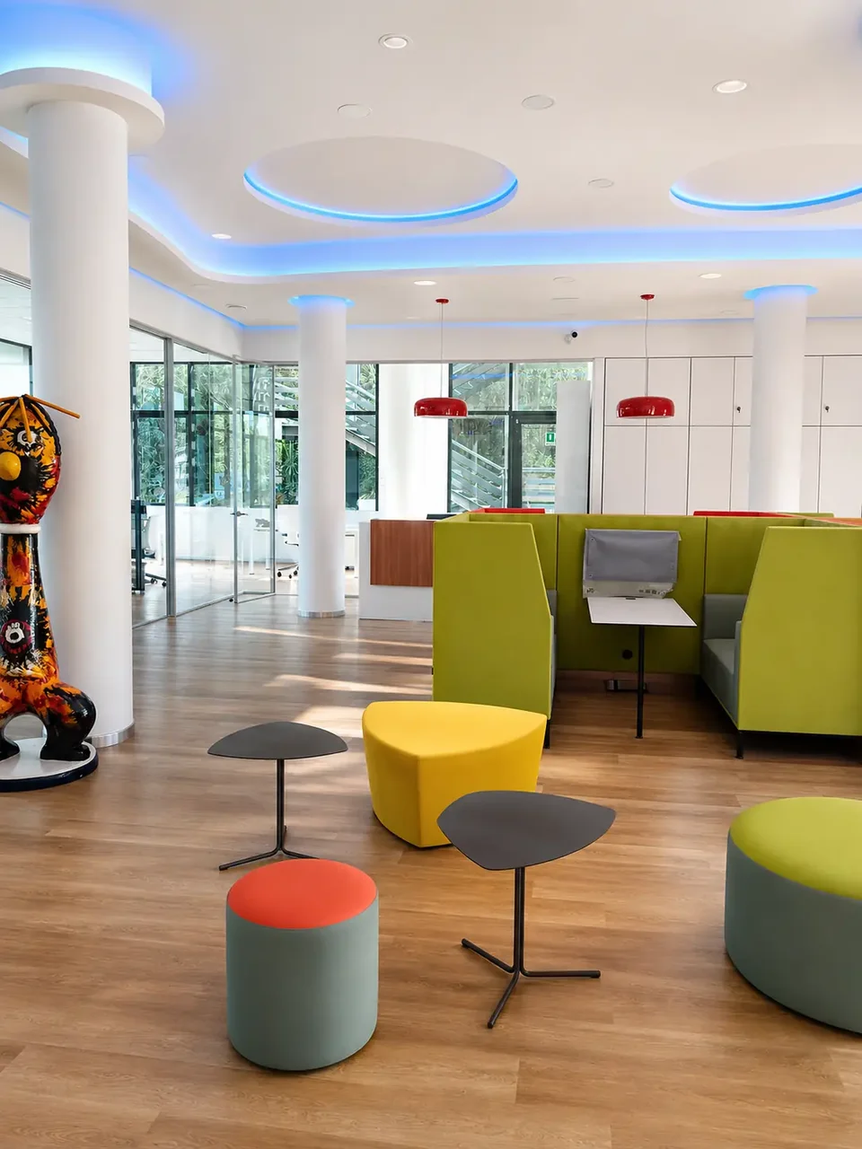 Lounge area at the new Consalvo Servizi headquarters in Rome