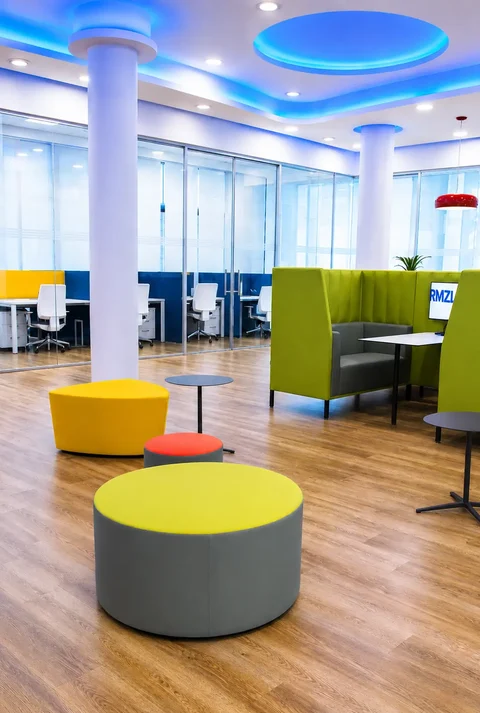 Collaborative area at the new Consalvo Servizi headquarters in Rome