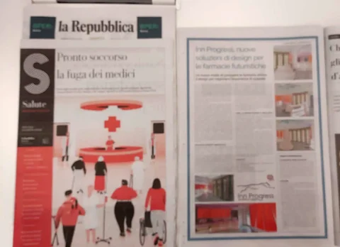 Repubblica Salute supplement of 12 October 2023 featuring the pharmacies of the future designed by INN PROGRESS